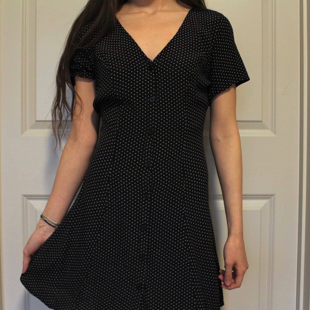 Brandy Melville Button Down Polka Dot Dress